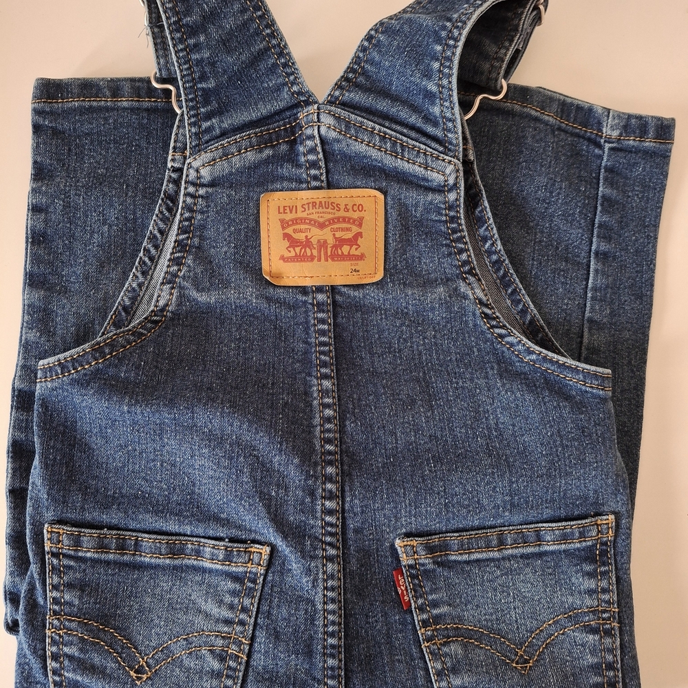 Levi's Dark Blue Kids Denim Overalls - Picture 6 of 7